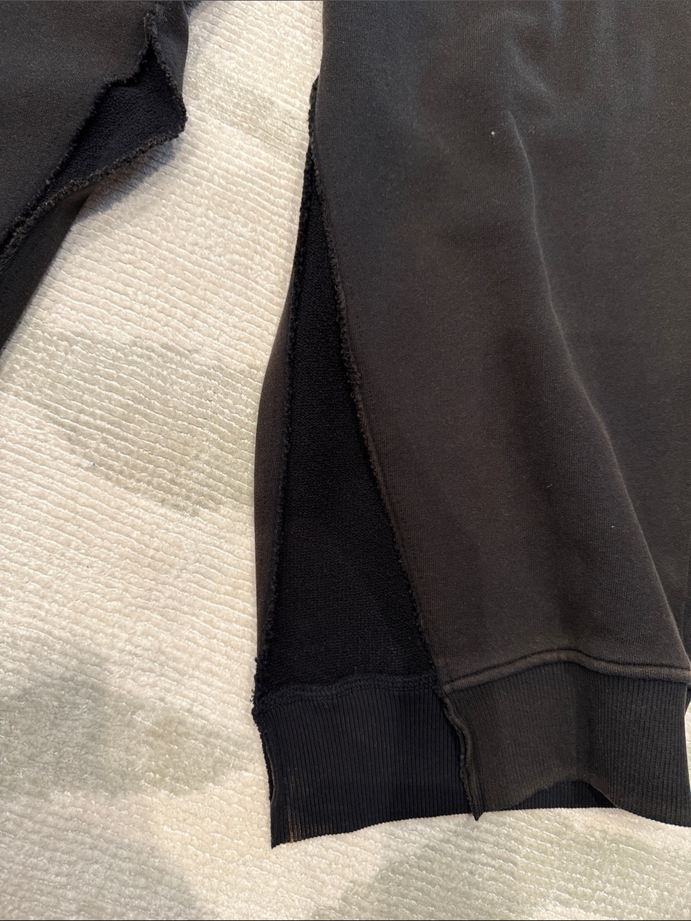 MM6 Margiela sweatpants with slits. Faded black, in some places has a brown tone - Picture 3 of 7